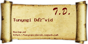 Tunyogi Dávid névjegykártya
