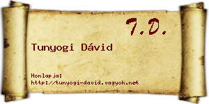 Tunyogi Dávid névjegykártya