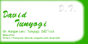 david tunyogi business card